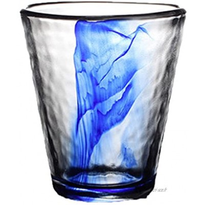 mugs et soucoupes Mugs à infusion Gobelet tasse verre 9oz trempé tasse de jus bleu bureau boisson verre coupe