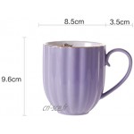 mugs et soucoupes Mugs à infusion Tasse de couleur unie gobelet Tasse 11 oz tasse en céramique Tasse mignonne tasse en céramique tasse de café tasse à thé personnel Color : Purple