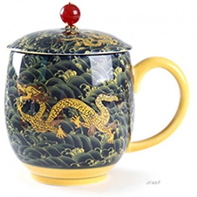 mugs et soucoupes Mugs à infusion Tasse tasse en céramique tasse 17 oz tasse à thé avec couvercle filtre maison tasse de thé tasse de bureau Size : 9cm*9cm*13.5cm