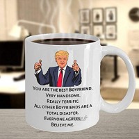 N\A Tasse de Petit ami Trump Cadeau drôle de Trump Cadeaux de Petit ami Tasse de Petit ami Mug Politique drôle Cadeau de Saint Valentin pour Petit ami