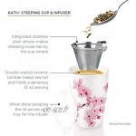 Tea Forte Kati Cup Tasse à thé en céramique avec infuseur et couvercle pour infuser Hanami