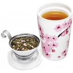 Tea Forte Kati Cup Tasse à thé en céramique avec infuseur et couvercle pour infuser Hanami