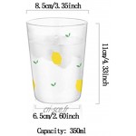 Coupe Verre Borosilicaté Tasses Transparentes Cadeaux Créatifs pour Filles Tasse Petit Jeuner Lait Thé Cup pour Dessert Au Jus Lait Latte Cappuccino et Plus Color : Clear C Size : 350ML