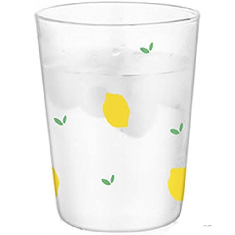 Coupe Verre Borosilicaté Tasses Transparentes Cadeaux Créatifs pour Filles Tasse Petit Jeuner Lait Thé Cup pour Dessert Au Jus Lait Latte Cappuccino et Plus Color : Clear C Size : 350ML