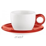 Guzzini 27740065 Set DE 2 A Cappuccino avec sous-Tasses SMMA|Porcelain Rouge Transparent
