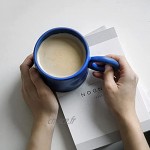 JIAYJX Tasses en céramique Nordique Bleue Tasses à café de Grande capacité avec poignée d'oreille de Taille irrégulière à la Main Coupe d'eau Cappuccino Cups Coupe CRÈME Color : Blue
