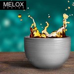 MELOX Lot de 4 tasses à cappuccino « Tornado Design » 4 tasses de 200 ml en noir gris Porcelaine épaisse gris