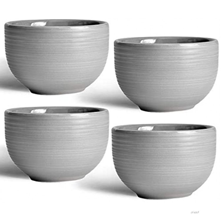 MELOX Lot de 4 tasses à cappuccino « Tornado Design » 4 tasses de 200 ml en noir gris Porcelaine épaisse gris