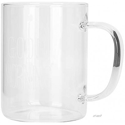 Tasse à lait tasse à eau léger portable transparent 350ML pour Latte CappuccinoWhite label