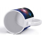 Tasse en céramique blanche motif chat galaxie de l'espace extérieur Tasse à café matinal cappuccino lait thé tasse en grès Idée cadeau pour femme homme enfant anniversaire 325 ml