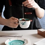 XDYNJYNL Coupe de café en porcelaine créative et soucoupe mugs de cappuccino Smooth Cappuccino Tasses Espresso Latte Tasse Milkshake Latte Cappuccino Tasse de boissons avec poignée idéale pour les co