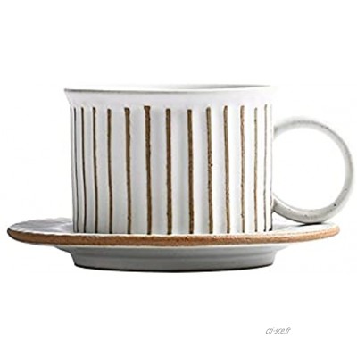 XDYNJYNL Coupe de café en porcelaine vintage et soucoupe tasse d'expresso lisse tasses Cappuccino tasses de lait Boissons chaudes Cappuccino buvant des gobelets boisson tasse avec poignée Grand cadea