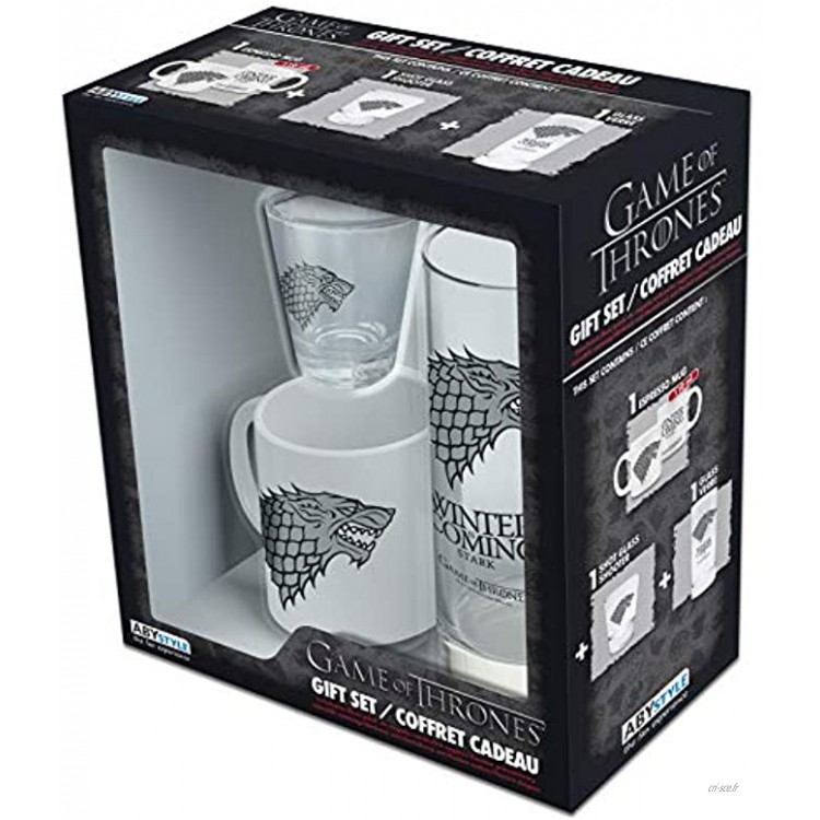 ABYstyle GAME OF THRONES Pack Verre 29cl + Shooter + Mini Mug Stark