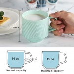Adewnest Lot de 4 grandes tasses à café empilables en céramique pour café moka latte thé lait – 4 couleurs assorties couleur froide