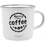 COM-FOUR® Tasse à café vintage 4 fois vintageMorning Coffee tasse à café en céramique pour la maison et le bureau 04 pièces beige gris noir blanc
