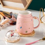 DZHTWSRYGR Tasse de Noël Tasse de Noël Couple Figurines de Père Noël en céramique avec Couvercle et cuillère Tasse à café de Style Vacances