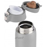 EMSA Light Mug Mug isotherme 0,4 L gris Acier inoxydable Compact et léger Conserve 8h chaud et 16h froid 100 % étanche Sans BPA Finition mate design N2151000