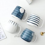 Ensemble de 4 mugs en céramique Ensemble porcelaine colorée texturée texturée extra large tasse de tasses boissons Color : 4pieces Style3