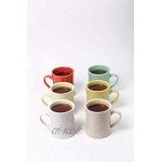 Ensemble de 6 Tasses à café thé et Plus Céramique Tasses Multicolores pour café thé et Plus Tasses à café Drink en Relief de 408ml pour la bière