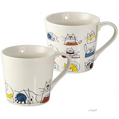 Tasse Chat Lot de 2 Tasses à Café à Thé en Ceramique Mug Original avec Motif Chats Drôles Decoratif Animaux et Chat Cadeau pour les Amateurs des Chat Femme Homme