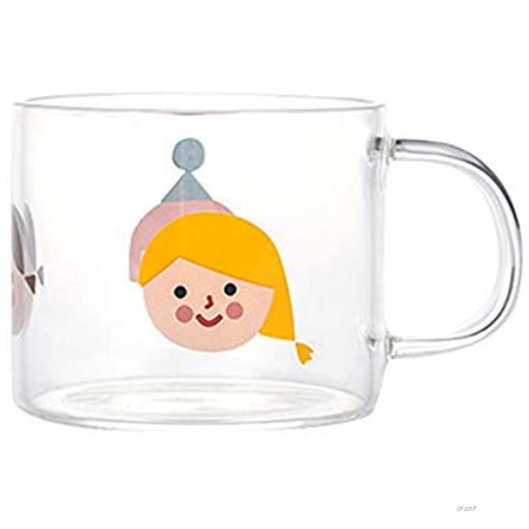 Tasses à Café Coupe en verre résistant à la chaleur belles tasses peintes petit bol grand clair mugs à café imprimés mignon cadeaux Creative transparent Ensemble de Tasses à Café