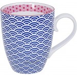 Tokyo Design Studio | Star Wave | LOT DE 4 TASSES | Tasses à Thè | Tasses à Cafè | En Porcelaine Asiatique | Dessins Géométriques | Multicolore 380 ml