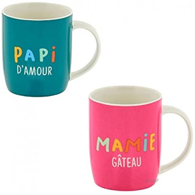 Udc Dlp Lot Comprenant 2 Mugs LEMAN  + boîte  Mamie Gâteau Papi D'Amour