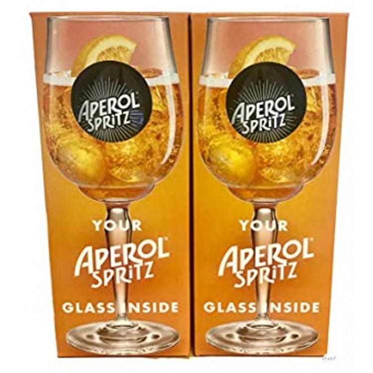 Aperol – Lot de 2 verres à pied Spritz pour cocktail en verre 51 cl