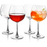 FAWLES verres ballon à gin en cristal 640 ml Lot de 4 Parfaits pour la maison les restaurants et les fêtes Passent au lave-vaisselle