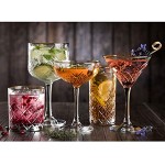 Ginsanity Roaring 20's Vintage Ancien Coupe de Verres Gin & Tonic Cocktail Long Glass Lunettes dans Une Boîte Cadeau [300ml]