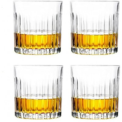 GLASKEY Lot de 4 verres à whisky en cristal de style classique sans plomb pour brandy scotch bourbon cognac rhum et eau 237 ml