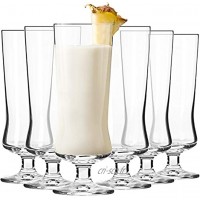 Krosno Grande Cocktail Pina Colada Verre | Lot de 6 | 300 ML | Collection Avant-Garde | Parfait la Maison Les Restaurants Les Fêtes | Lave-Vaisselle et Micro-Ondes