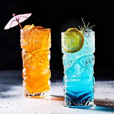 Lot de 2 verres à cocktail Tiki transparents pour boissons bières cocktails cadeau fantaisie pour fête cuisine bar mariage festival 420 ml