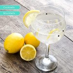 Lot de 4 verres à gin tonic 650 ml en forme de ballon en cristal transparent verres à pied soufflés à la main parfaits pour les cocktails et les cocktails