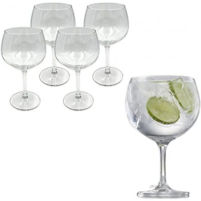 Lot de 4 verres à gin tonic 650 ml en forme de ballon en cristal transparent verres à pied soufflés à la main parfaits pour les cocktails et les cocktails