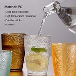 Lot de 4 verres en plastique BTONGE 350 ml En acrylique incassable Pour camping eau café lait whisky vin vodka et cocktail