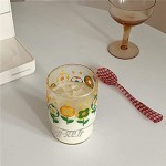 XDYNJYNL Tasse à café en Verre Moderne à Motif de Fleurs Gobelets à Boire Design élégant pour la Maison et la Cuisine Restaurants Bars Boissons Jus Boissons Eau Bière Cocktail
