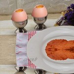beijieaiguo Coquetiers Set Coquetiers en Acier Inoxydable Plateau D'oeufs pour Les Porteurs Hard & Soft Boiled Eggs Outil De Cuisine 4 Pcs