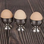 beijieaiguo Coquetiers Set Coquetiers en Acier Inoxydable Plateau D'oeufs pour Les Porteurs Hard & Soft Boiled Eggs Outil De Cuisine 4 Pcs