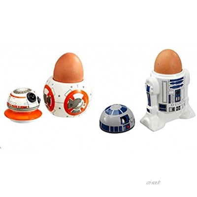Ensemble de tasses à œufs en céramique officielles Star Wars R2-D2 et BB-8 en boîte