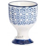 Nicola Spring Coquetiers en Porcelaine à Motif Floral Bleu Lot de 4