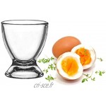 Sendez Lot de 6 coquetiers en verre pour œufs Verre Transparent Lot de 12