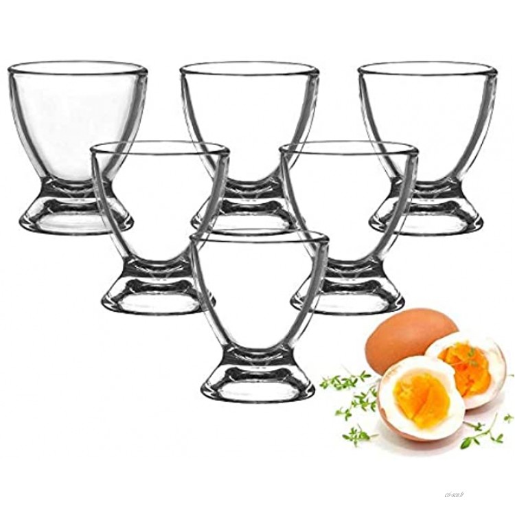 Sendez Lot de 6 coquetiers en verre pour œufs Verre Transparent Lot de 12