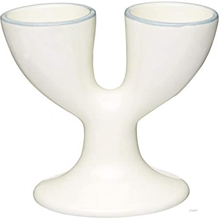 THE CLASSIC COLLECTION KCCCDBLEGG Double Coquetier Porcelain Blanc 9 x 12 x 16 cm
