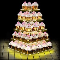 ANJI Depot Présentoir à cupcakes 4 en 1 5 animaux avec LED idéal pour les mariages beignets muffins et anniversaires 5 animaux