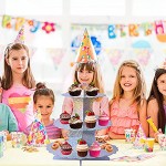 AvoDovA Présentoir à Cupcakes en Carton 3 Niveaux Présentoir à Gâteaux Support à Cupcake Présentoir à Muffins pour fête d'anniversaire Mariage fête prénatale Paillettes d'argent