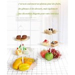 JUNGEN Stand de gâteau Porte-gâteau 26 * 40cm Présentoir à gâteaux multi-couches Assiette de fruits européenne à trois couches Mariage Fête Blanc-Ronde