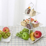 JUNGEN Stand de gâteau Porte-gâteau 26 * 40cm Présentoir à gâteaux multi-couches Assiette de fruits européenne à trois couches Mariage Fête Blanc-Ronde