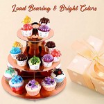 Lot de 3 présentoirs à Cupcakes en Carton doré Rose à 3 étages pour Les Anniversaires Les fêtes Les fêtes prénatales