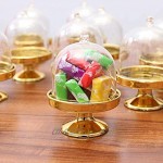 Mini Présentoir à Gâteaux,Guador 24 Pièces Transparant Plastique Présentoir à Gâteaux présentoirs pour Cupcakes Chocolat Fromage Macarons de Noix Coco Boules Rhumor argent